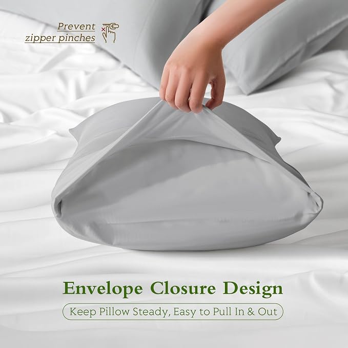 Cooling Pillowcases Queen Size Set of 2, Viscose Derived from Bamboo - Image 6