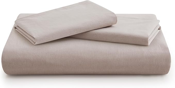 LOVQUE 100% Washed Cotton Duvet Cover Set King Size, Linen Like Natural Bedding - Image 7