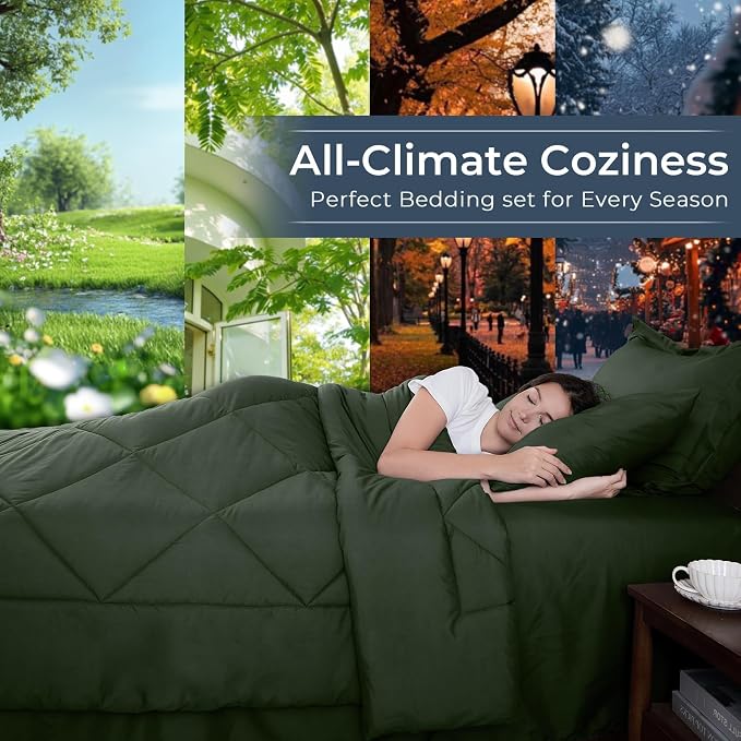 HEVUMYI Army Green Twin-XL Comforter Set - Image 3