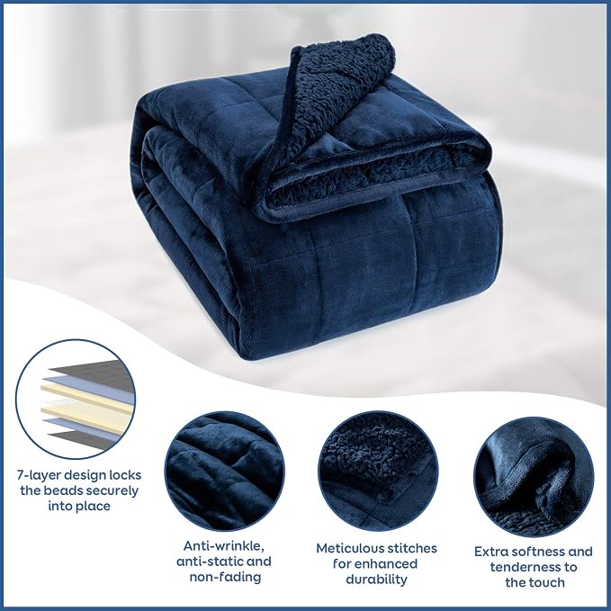 Cottonblue Sherpa Fleece Weighted Blanket 15 lbs - Image 4
