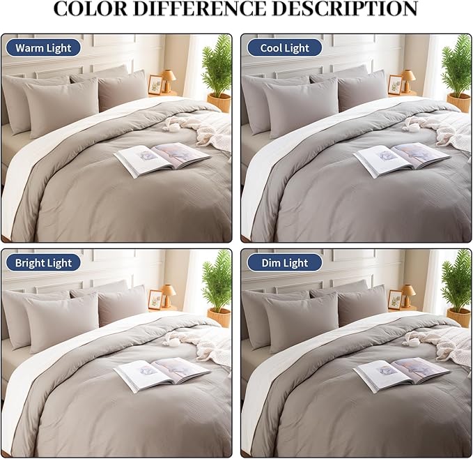 NEXHOME PRO Duvet Cover Set 100% Washed Cotton Oversized King 120"x98" Linen - Image 2