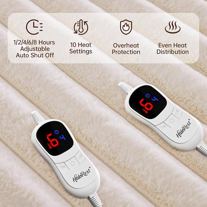 Heated Blanket King Size, Faux Fur Cozy Heating Blanket - Image 3