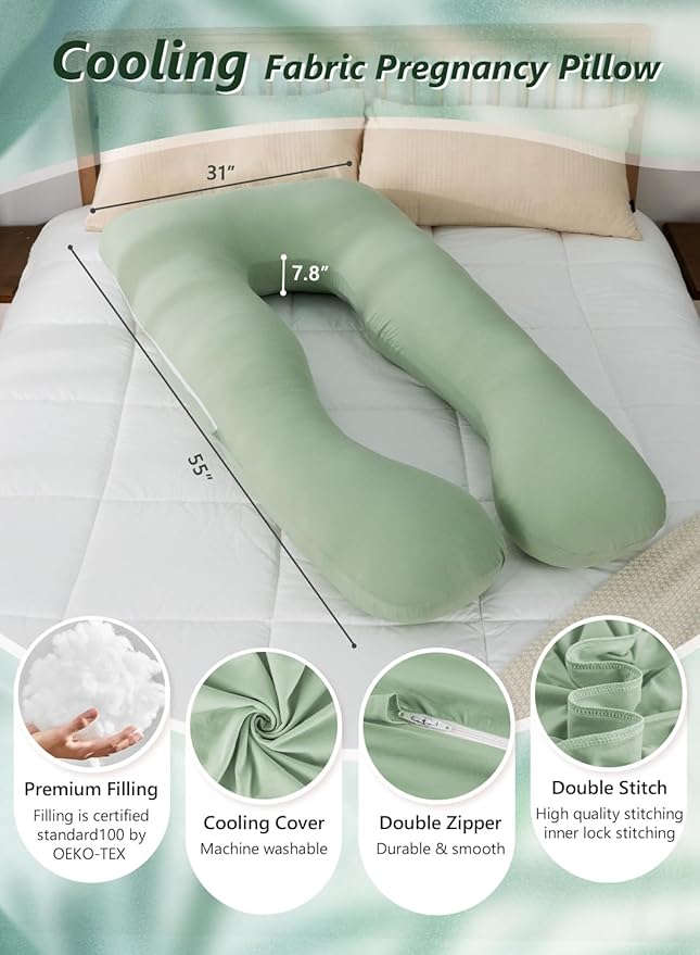 Meiz Pregnancy Pillows for Sleeping, Cooling Pregnancy Pillows, 60Inch - Image 6
