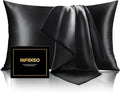 INFIIXSO Silk Pillow Cases 2 Pack Standard Size, Ultra Smooth & Soft Mulberry by INFIIXSO