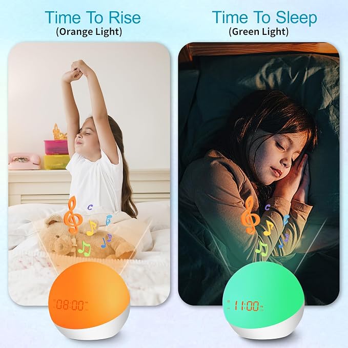 Ready to Rise Children's Sleep Trainer, Night Light, Alarm Clock, Toddler & - Image 3