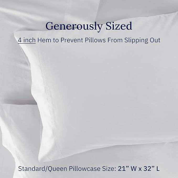 California Design Den Premium Pillow Covers Queen Size Set of 2-600 Thread - Image 5