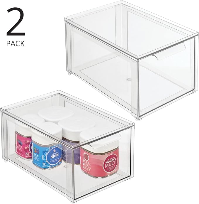 mDesign Plastic Stackable Bathroom Storage - Image 4