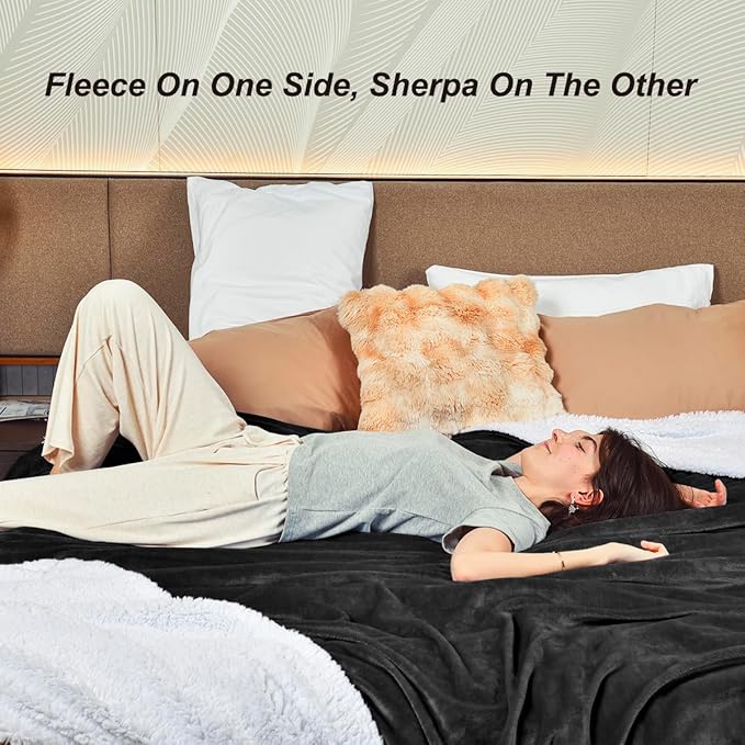 KAWAHOME Sherpa Fleece Queen Size Blanket - Image 4