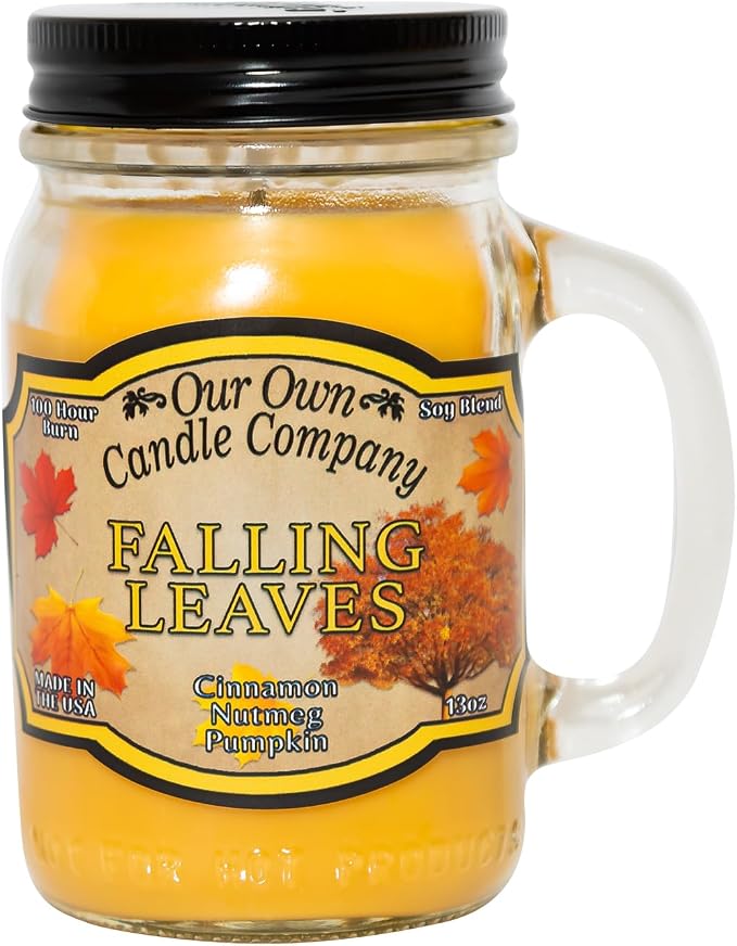 Our Own Candle Company, Falling Leaves Scented Mason Jar Candle, 100 Hour Burn by OurOwnCandleCompanycandles