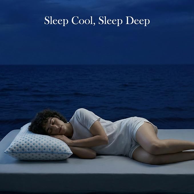 Queen Size Pillow 1 Pack for Sleeping, Cooling Adjustable Memory Foam Pillow - Image 2