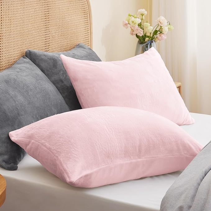 BEDELITE Flannel Pillowcases Standard Set of 2, Super Soft Fleece Pillow Case - Image 2