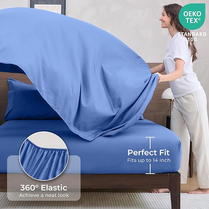 HEVUMYI Royal Blue King Comforter Set - Image 5