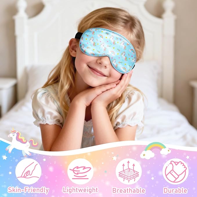 OlyPegic 2 Pcs Kids Sleep Mask Girls Silk Eye Mask Sleeping - Image 4