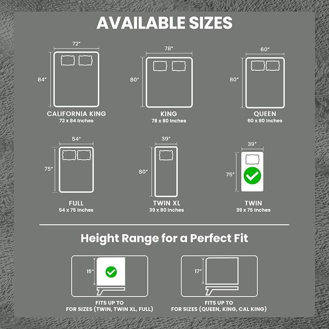 Twin Size Mattress Protector Waterproof, Premium 200 GSM Terry Mattress Cover - Image 3