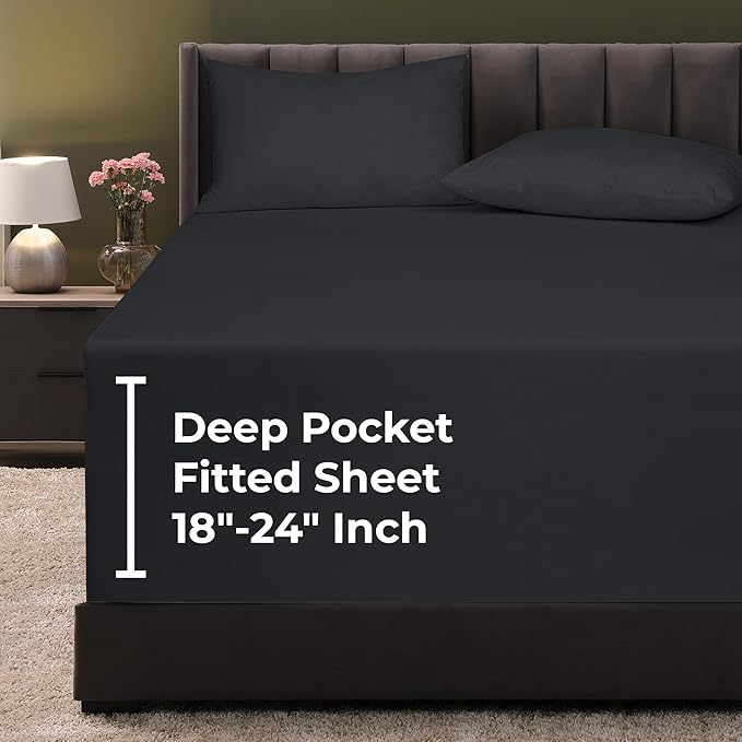 Royale Linens Extra Deep Pocket Full Fitted Sheet Only by ROYALELINENS