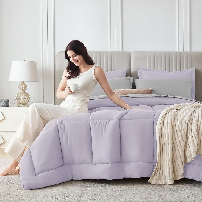 Sasttie Full Size Comforter Sets, 7 Pieces Reversible Bed in a Bag Full - Image 9