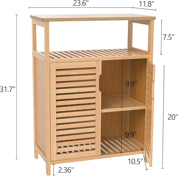 Bamboo Bathroom Storage Cabinet - Image 3