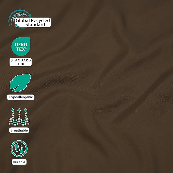 ZPECC Queen Flat Sheet Only 1 Pack, Durable Brown Top Bed Sheets Hypoallergenic - Image 2