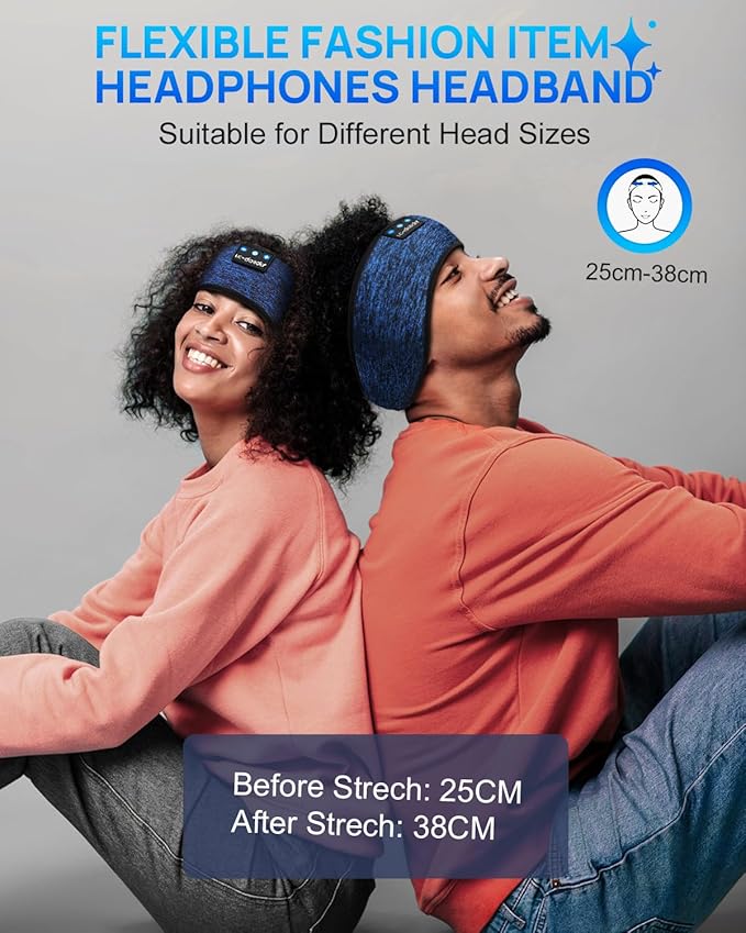 LC-dolida Sleep Headphones Headband Bluetooth 5.4, Sports Headband Earphones - Image 5