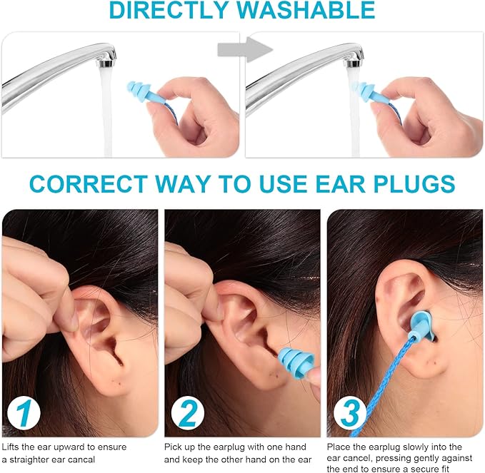 Tondiamo 200 Pairs Ear Plugs Reusable Silicone Earplugs - Image 4