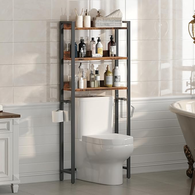 MAHANCRIS Over The Toilet Storage Rack, 3 Tier Bathroom Organizer Over Toilet by MAHANCRIS