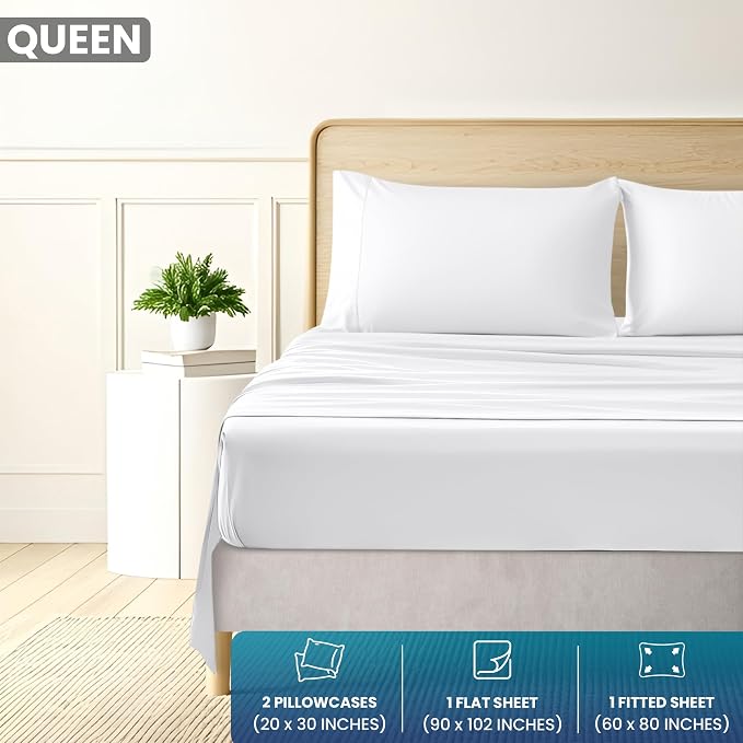 Utopia Bedding Queen Size 4 Piece Sheet Set - Image 2
