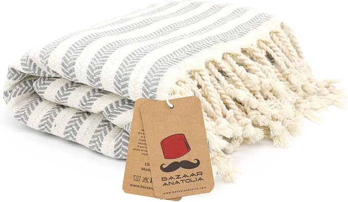 Bazaar Anatolia Turkish Beach Towel – 100% Cotton, Quick Dry, Sand Free Large - Image 6