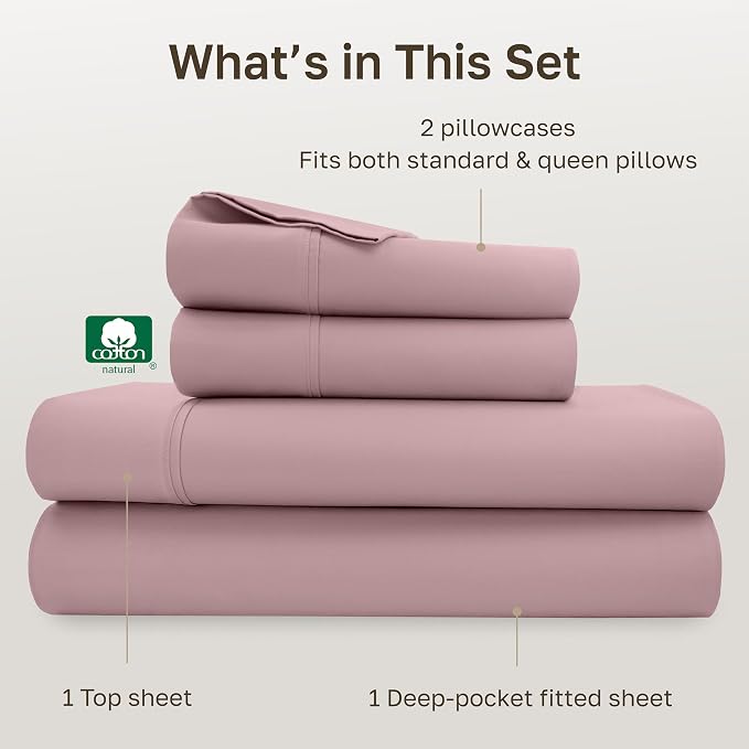 California Design Den Soft 100% Cotton Sheets Queen Size Set, 400 Thread Count - Image 4