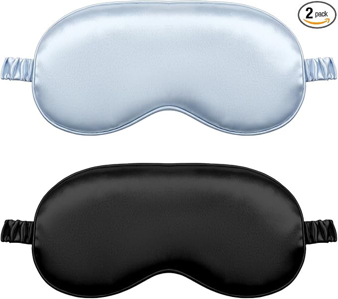 2Pcs Silk Sleeping Mask, Soft Breathable Blackout Eyeshade Comfortable by Unknown