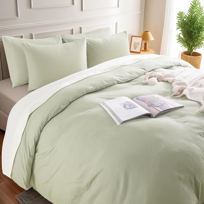 NEXHOME PRO Duvet Cover Set California King Linen Feel Textured Organic Natural - Image 4