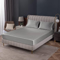 Homiest Light Grey Satin Fitted Sheet Twin XL Size, Deep Pocket, Luxury & Ultra by Homiest