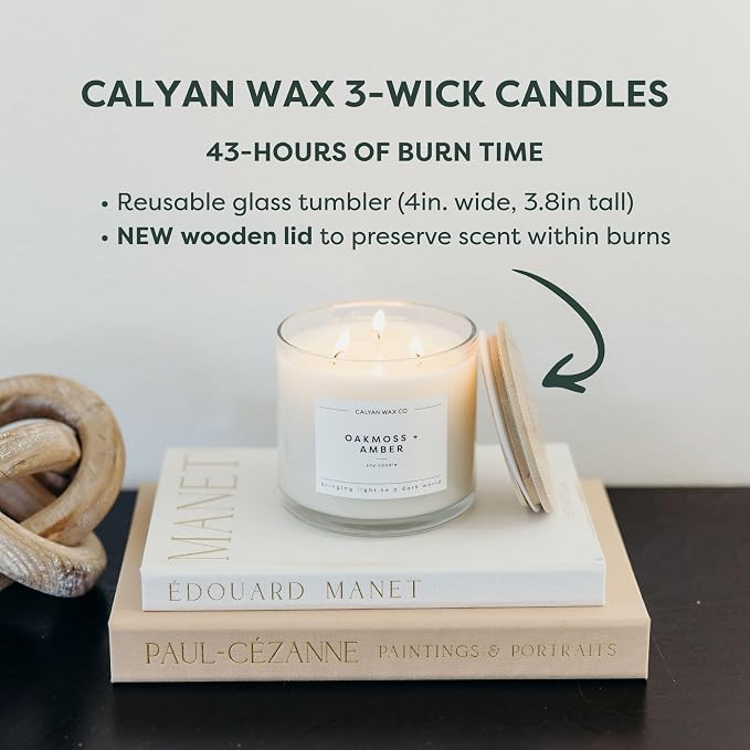 Calyan Wax Co. Lemon & Sage 3 Wick Scented Candle - Image 4