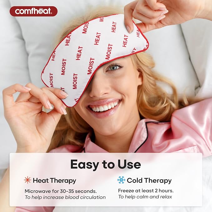 Lavender Eye Pillow for Yoga, Microwavable Moist Heat Eye Compress Mask Pillow - Image 6