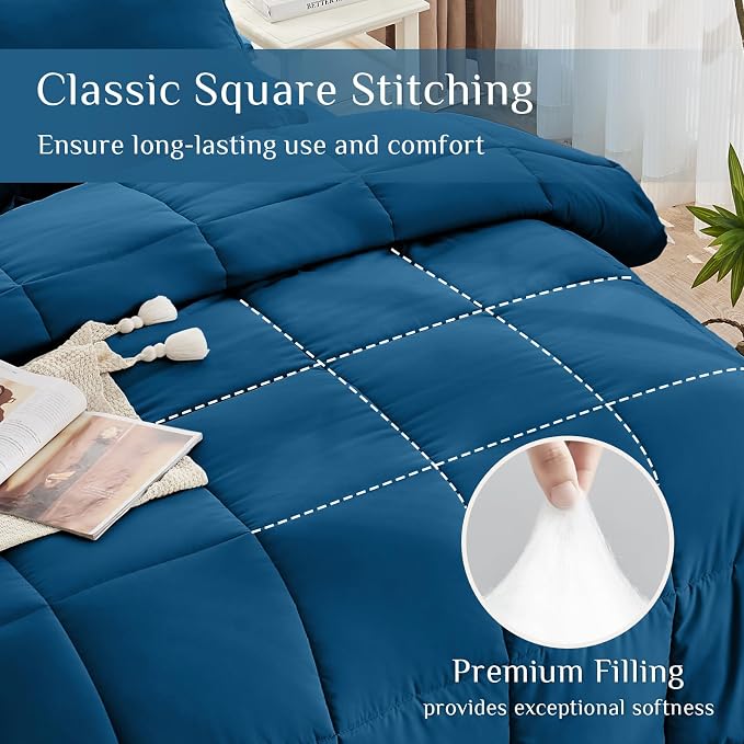 JOLLYVOGUE King Comforter Set, Ultra-Soft Bed in a Bag King Size 7 Pieces - Image 3