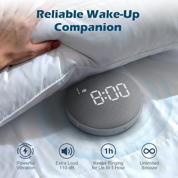REACHER Super Loud Alarm Clock for Heavy Sleepers Adults Teens, Vibrating Alarm - Image 2
