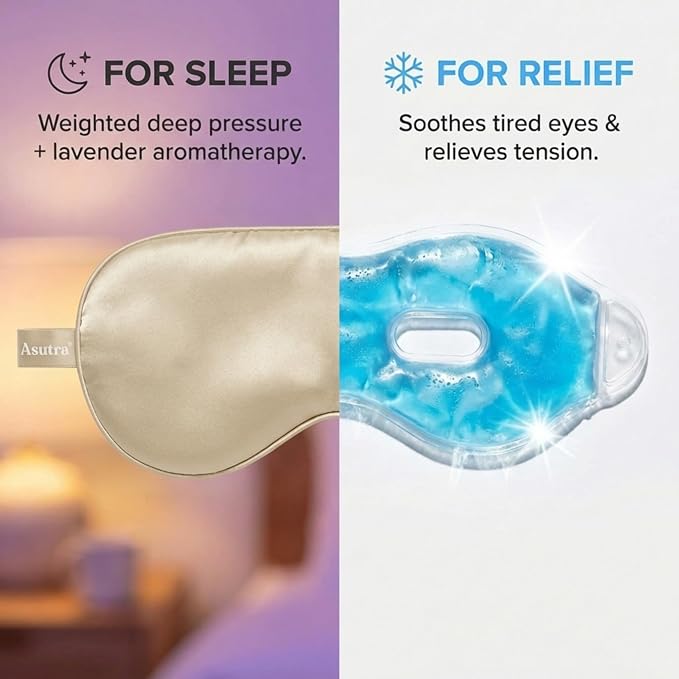 ASUTRA Silk Eye Pillow for Sleep, Champagne - Image 5