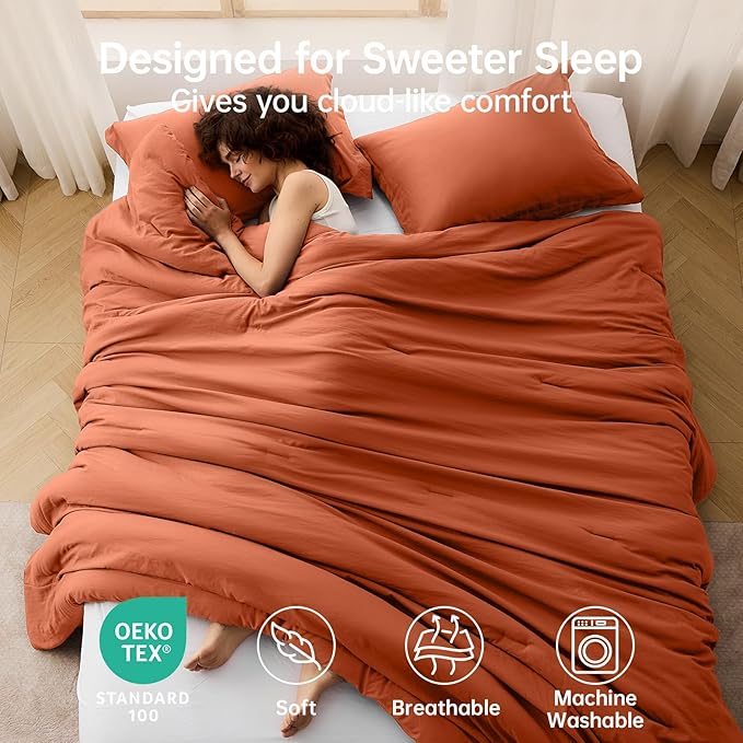 MUXHOMO Full Comforter Sets, All Season Ultra Soft Down Alternative Bedding - Image 2