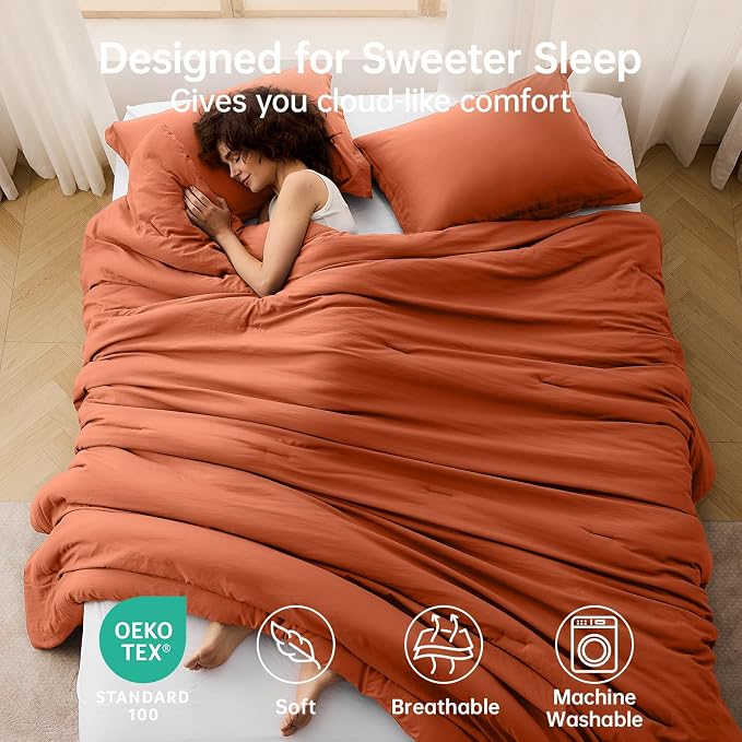 MUXHOMO King Size Comforter Set, All Season Ultra Soft Down Alternative Bedding - Image 2