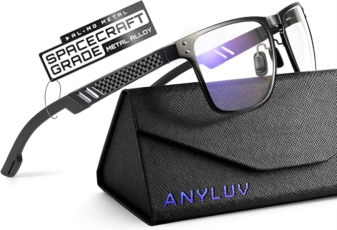 ANYLUV Blue Light Blocking Glasses Men Computer Gaming Glasses Lightweight by ANYLUV