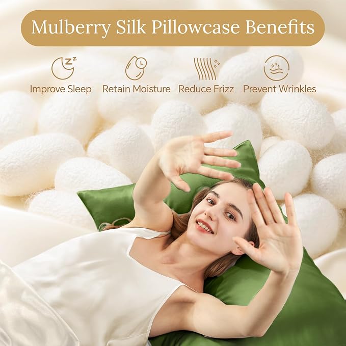 INFIIXSO Silk Pillow Cases 2 Pack Standard Size, Ultra Smooth & Soft Mulberry - Image 2