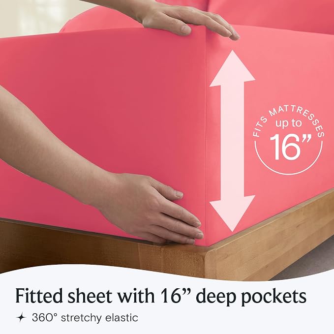 LuxClub 5 PC Sheet Set Bed Sheets Deep Pockets 16" Eco Friendly Wrinkle Free - Image 6
