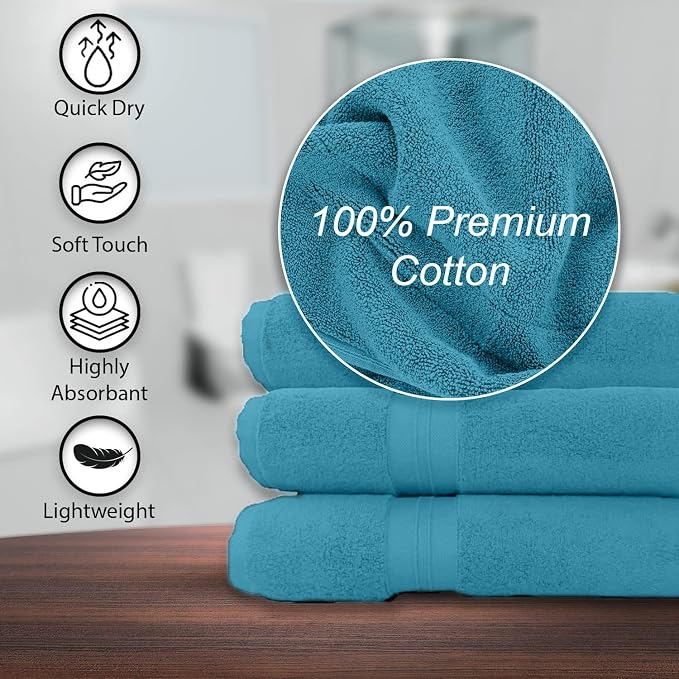 KAHAF COLLECTION 100% Cotton Bath Towels, 24x48 Pack of 6 Towels, Quick Dry - Image 4