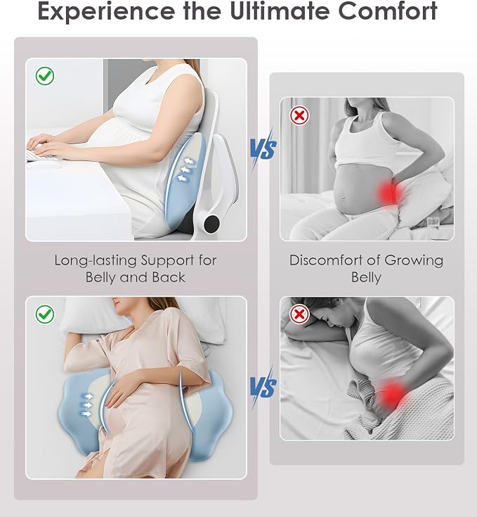 Memory Foam Maternity Pillow for Sleeping, Pregnancy Pillows Support for Back - Image 3