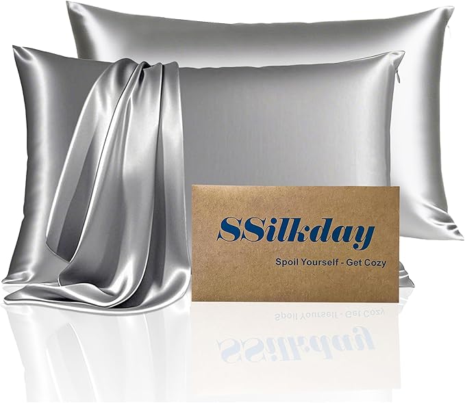 Mulberry Silk Pillow Cases Queen Size Set of 2, Ultra Smooth Soft Breathable by Unknown