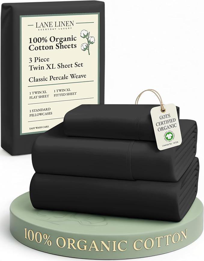 LANE LINEN 100% Organic Cotton Bed Sheets Extra Long Twin, Soft & Comfy Fully by LaneLinen
