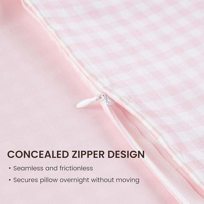 THXSILK Pink Plaid Style 6A+ Grade Mulberry Silk Pillowcase - Image 6