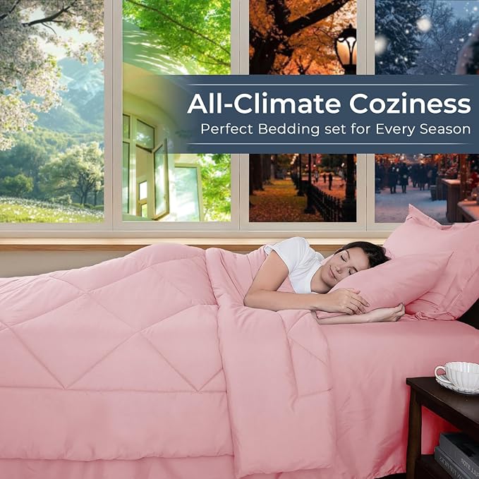 HEVUMYI Pink King Comforter Set - Image 3