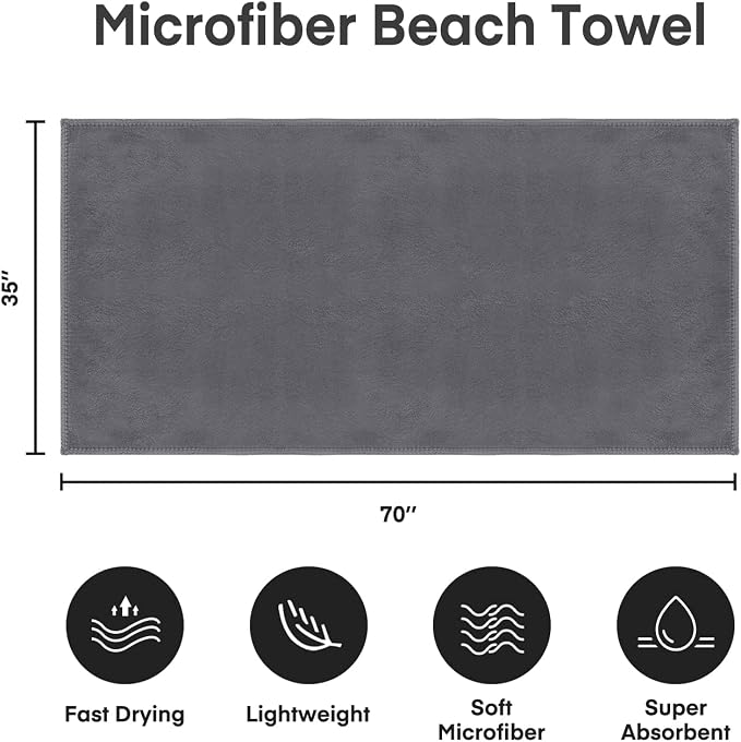 JML Extra Large Bath Towels, Microfiber Bath Sheet Towels - Image 6