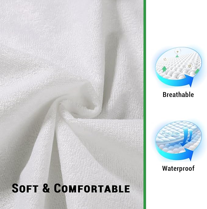 Gogreen Bamboo Rayon Waterproof Pillow Protector, Breathable Case Cover - Image 5