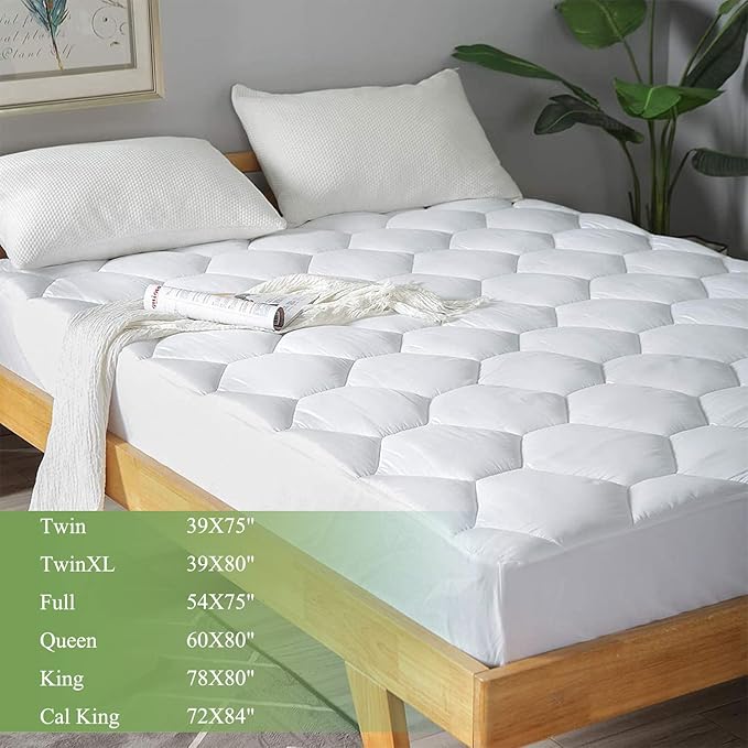 Favorland Cal King Mattress Pad, 8-21" Deep Pocket Protector Ultra Soft Quilted - Image 2